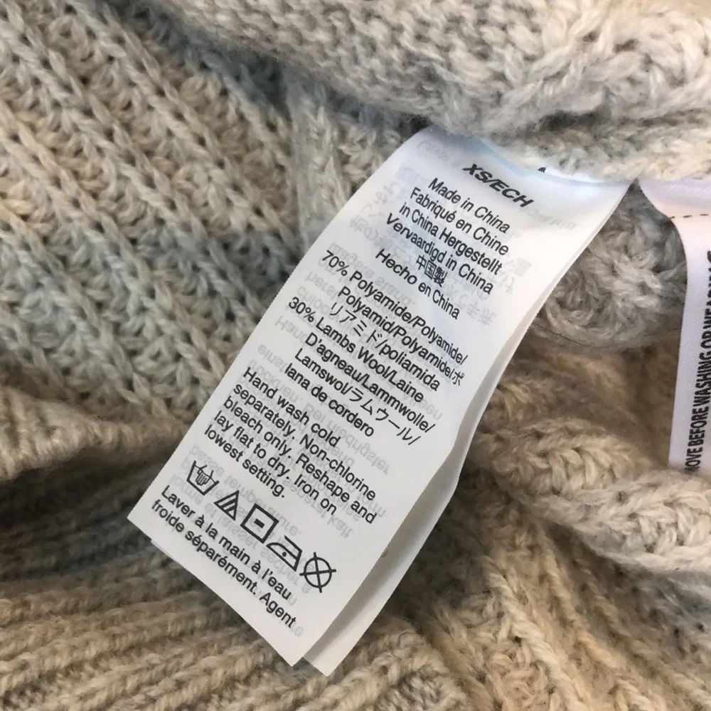 J. Crew Azra Cable Knit Pullover Light Grey XS
